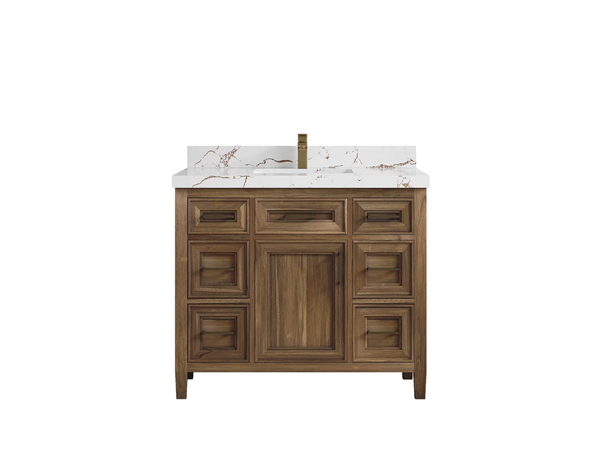 Santa Monica Teak Wood 42 in. W x 22 in. D Single Sink Bathroom Vanity - Willow Bath and Vanity