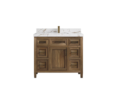 Santa Monica Teak Wood 42 in. W x 22 in. D Single Sink Bathroom Vanity - Willow Bath and Vanity
