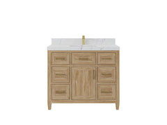 Santa Monica Teak Wood 42 in. W x 22 in. D Single Sink Bathroom Vanity - photo 1