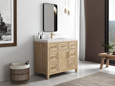 Santa Monica Teak Wood 42 in. W x 22 in. D Single Sink Bathroom Vanity - Willow Bath and Vanity