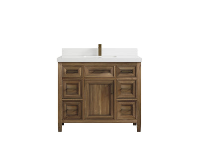 Santa Monica Teak Wood 42 in. W x 22 in. D Single Sink Bathroom Vanity - Willow Bath and Vanity