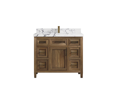 Santa Monica Teak Wood 42 in. W x 22 in. D Single Sink Bathroom Vanity - Willow Bath and Vanity