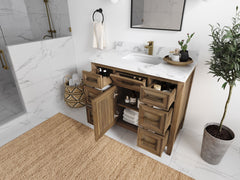 Santa Monica Teak Wood 42 in. W x 22 in. D Single Sink Bathroom Vanity - photo 3