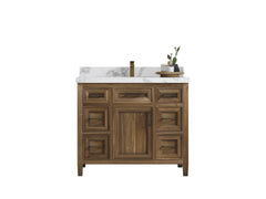 Santa Monica Teak Wood 42 in. W x 22 in. D Single Sink Bathroom Vanity - photo 1