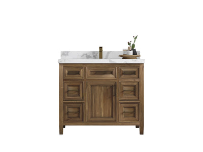 Santa Monica Teak Wood 42 in. W x 22 in. D Single Sink Bathroom Vanity - Willow Bath and Vanity
