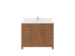 Santa Monica Teak Wood 42 in. W x 22 in. D Single Sink Bathroom Vanity - photo 1