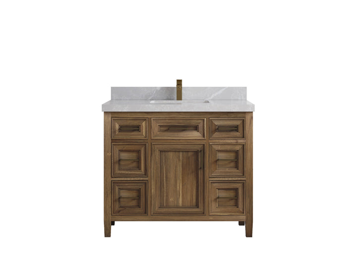 Santa Monica Teak Wood 42 in. W x 22 in. D Single Sink Bathroom Vanity - photo 36