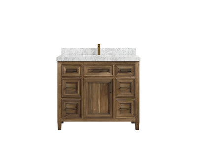 Santa Monica Teak Wood 42 in. W x 22 in. D Single Sink Bathroom Vanity - Willow Bath and Vanity