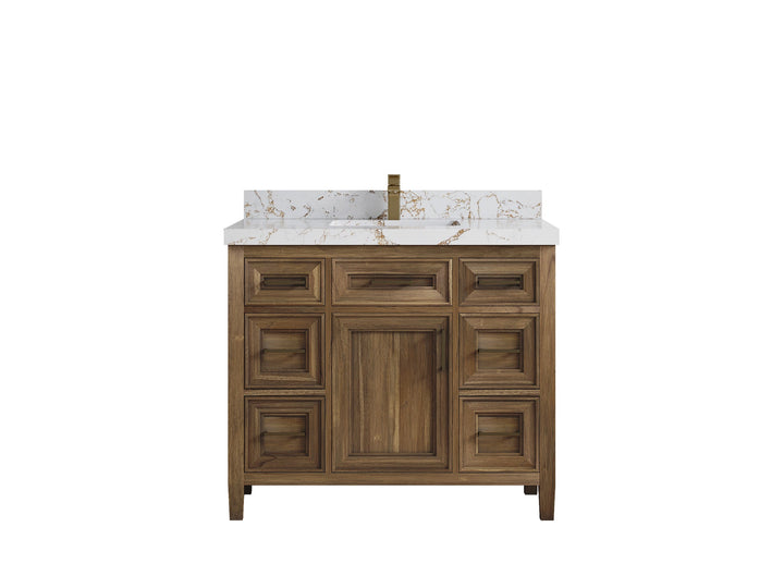 Santa Monica Teak Wood 42 in. W x 22 in. D Single Sink Bathroom Vanity - photo 16