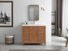 Santa Monica Teak Wood 42 in. W x 22 in. D Single Sink Bathroom Vanity - photo 4
