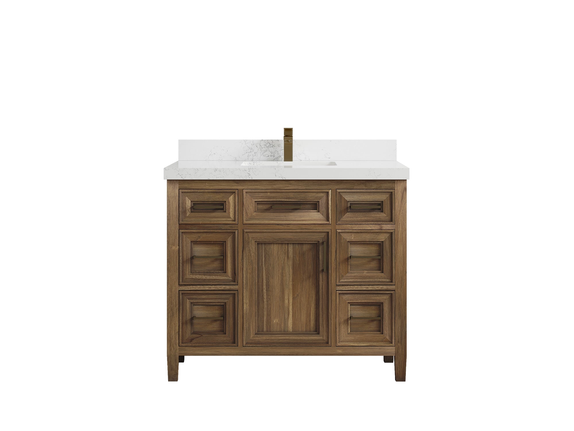 Santa Monica Teak Wood 42 in. W x 22 in. D Single Sink Bathroom Vanity - Willow Bath and Vanity