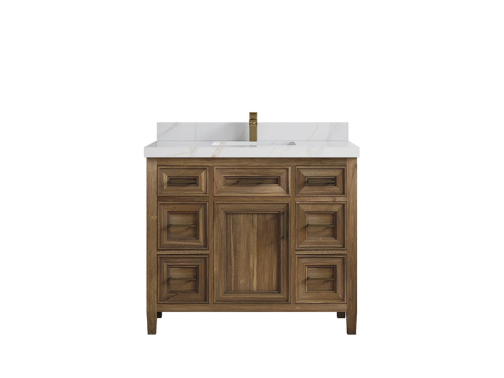 Santa Monica Teak Wood 42 in. W x 22 in. D Single Sink Bathroom Vanity - photo 12