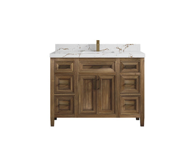 Santa Monica Teak Wood 48 in. W x 22 in. D Single Sink Bathroom Vanity - Willow Bath and Vanity