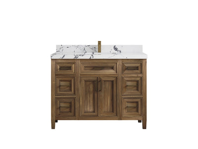 Santa Monica Teak Wood 48 in. W x 22 in. D Single Sink Bathroom Vanity - Willow Bath and Vanity