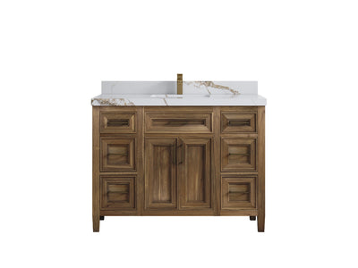 Santa Monica Teak Wood 48 in. W x 22 in. D Single Sink Bathroom Vanity - Willow Bath and Vanity