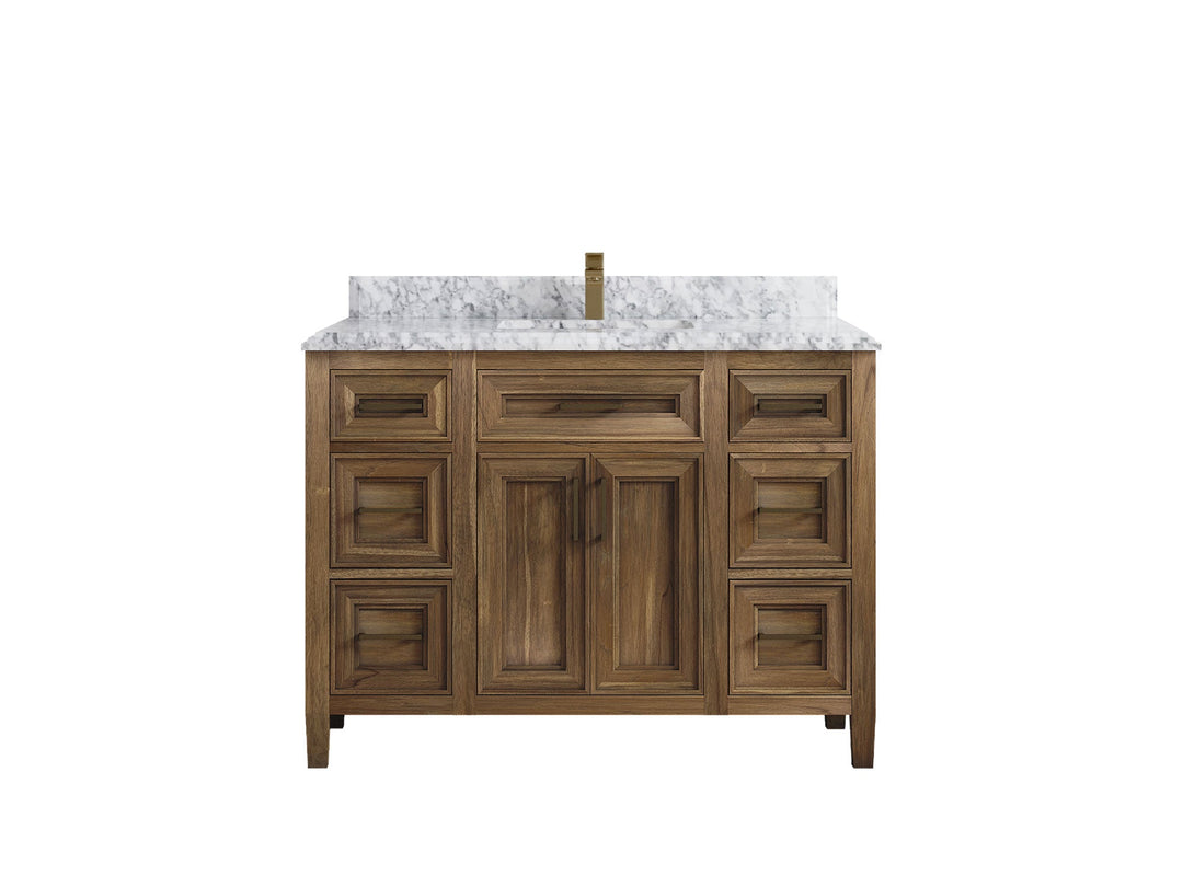 Santa Monica Teak Wood 48 in. W x 22 in. D Single Sink Bathroom Vanity - Willow Bath and Vanity