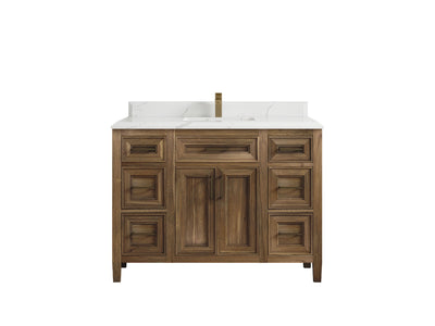 Santa Monica Teak Wood 48 in. W x 22 in. D Single Sink Bathroom Vanity - Willow Bath and Vanity
