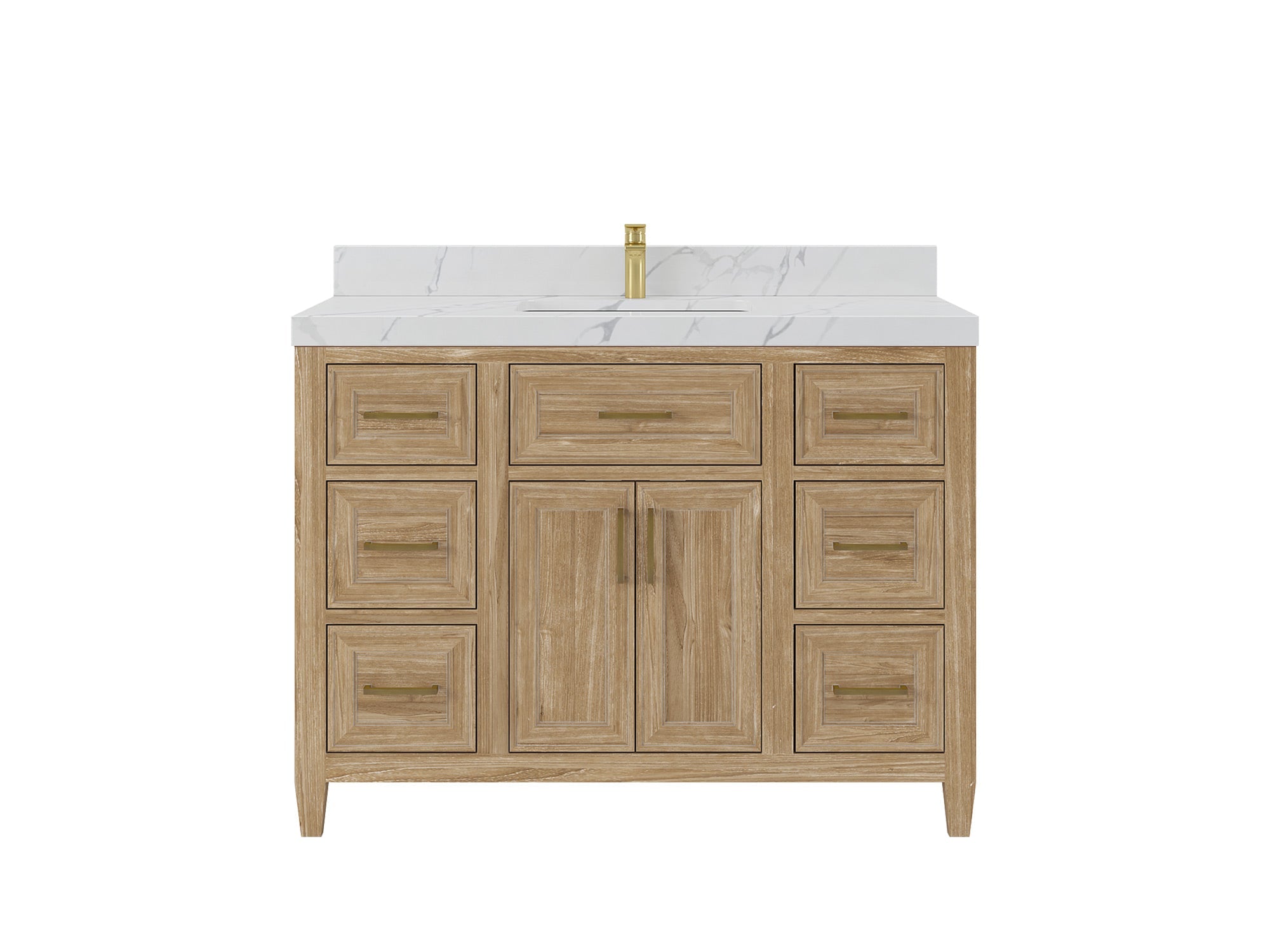 Santa Monica Teak Wood 48 in. W x 22 in. D Single Sink Bathroom Vanity - Willow Bath and Vanity