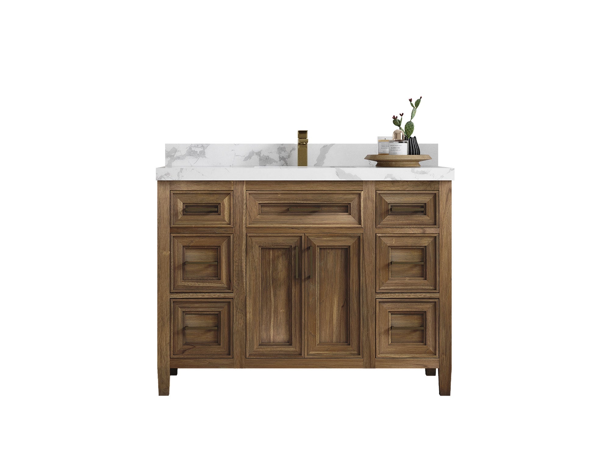 Santa Monica Teak Wood 48 in. W x 22 in. D Single Sink Bathroom Vanity - Willow Bath and Vanity