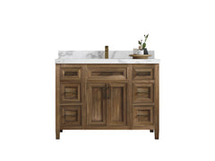 Santa Monica Teak Wood 48 in. W x 22 in. D Single Sink Bathroom Vanity - photo 1