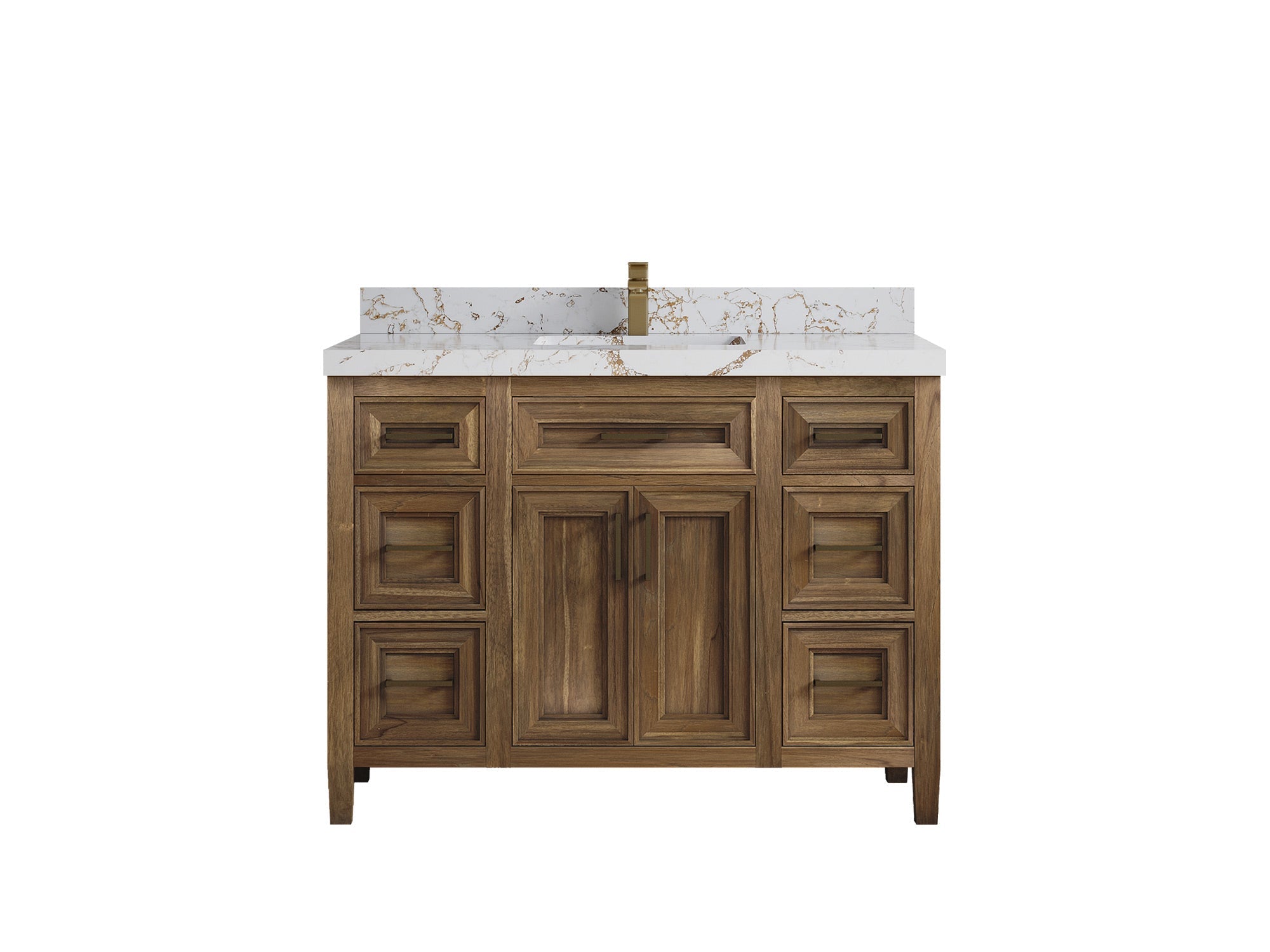 Santa Monica Teak Wood 48 in. W x 22 in. D Single Sink Bathroom Vanity - Willow Bath and Vanity