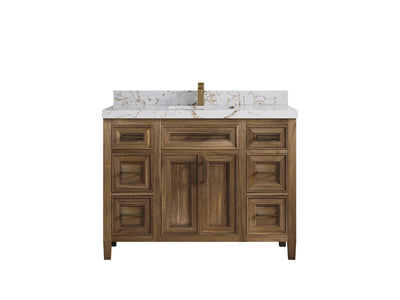 Santa Monica Teak Wood 48 in. W x 22 in. D Single Sink Bathroom Vanity - Willow Bath and Vanity