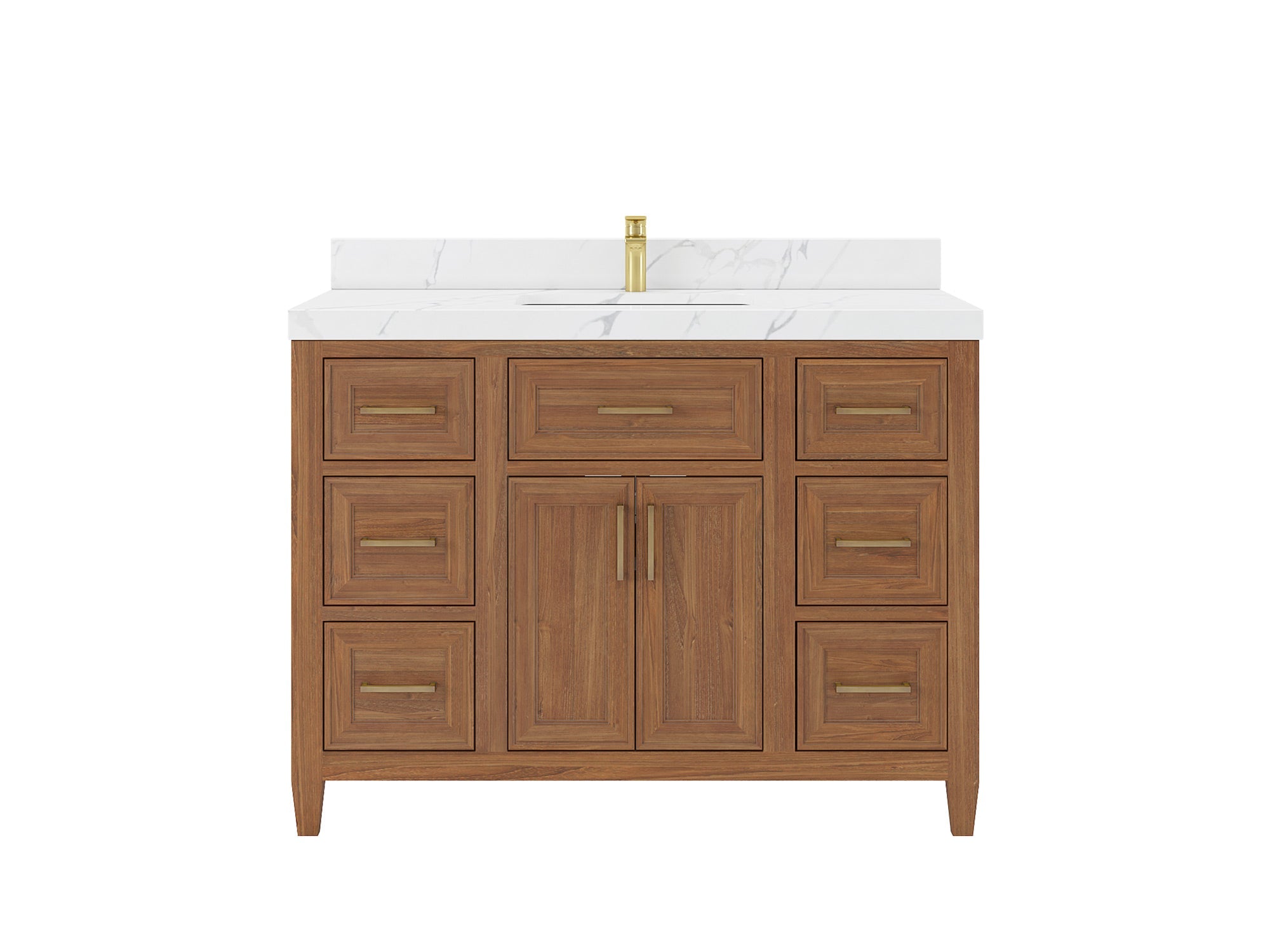 Santa Monica Teak Wood 48 in. W x 22 in. D Single Sink Bathroom Vanity - Willow Bath and Vanity