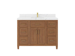 Santa Monica Teak Wood 48 in. W x 22 in. D Single Sink Bathroom Vanity - photo 1