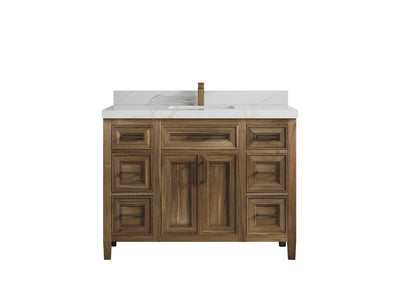 Santa Monica Teak Wood 48 in. W x 22 in. D Single Sink Bathroom Vanity - Willow Bath and Vanity