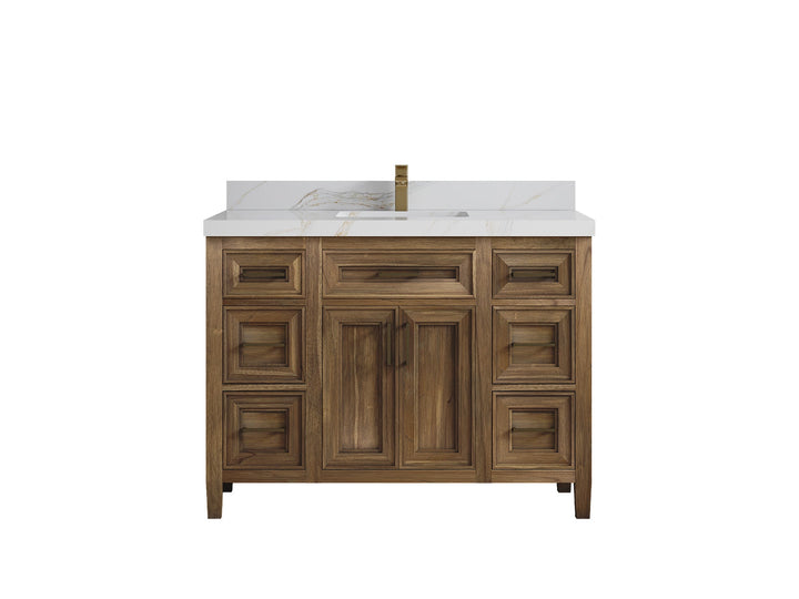 Santa Monica Teak Wood 48 in. W x 22 in. D Single Sink Bathroom Vanity - photo 14