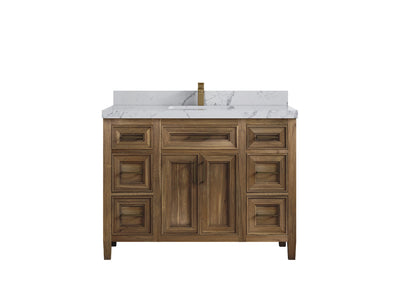 Santa Monica Teak Wood 48 in. W x 22 in. D Single Sink Bathroom Vanity - Willow Bath and Vanity