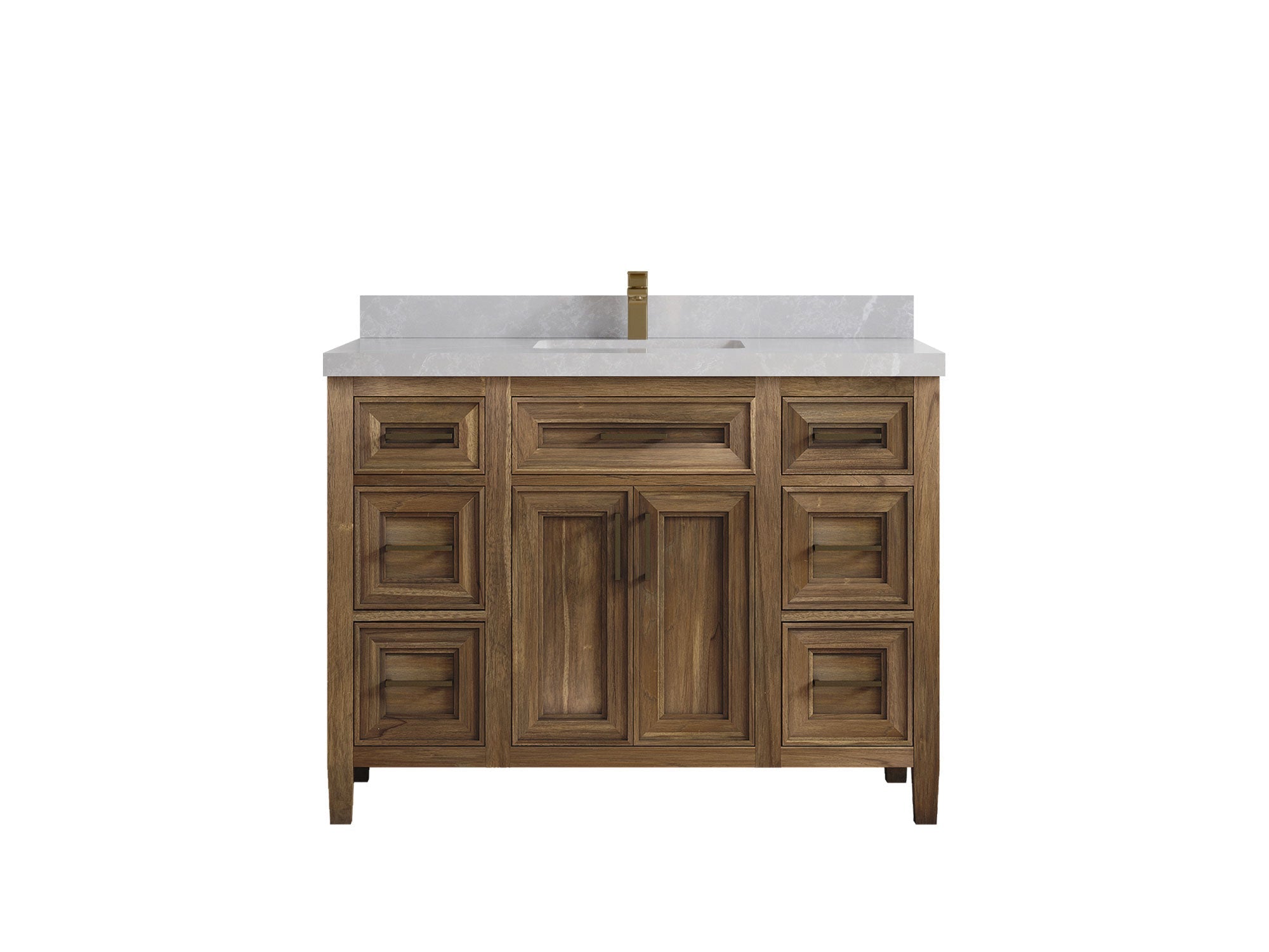 Santa Monica Teak Wood 48 in. W x 22 in. D Single Sink Bathroom Vanity - Willow Bath and Vanity