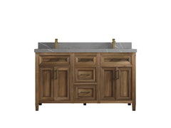 Santa Monica Teak Wood 60 in. W x 22 in. D Double Sink Bathroom Vanity - photo 40
