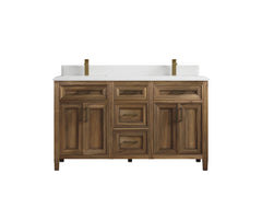 Santa Monica Teak Wood 60 in. W x 22 in. D Double Sink Bathroom Vanity - photo 34