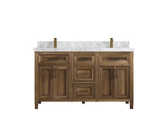 Santa Monica Teak Wood 60 in. W x 22 in. D Double Sink Bathroom Vanity - photo 24