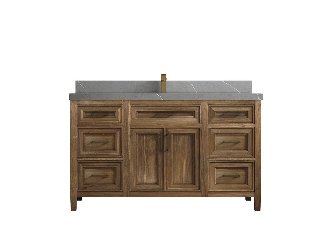 Santa Monica Teak Wood 60 in. W x 22 in. D Single Sink Bathroom Vanity - Willow Bath and Vanity