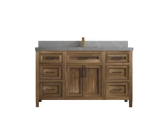 Santa Monica Teak Wood 60 in. W x 22 in. D Single Sink Bathroom Vanity - photo 40