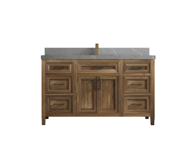 Santa Monica Teak Wood 60 in. W x 22 in. D Single Sink Bathroom Vanity - Willow Bath and Vanity
