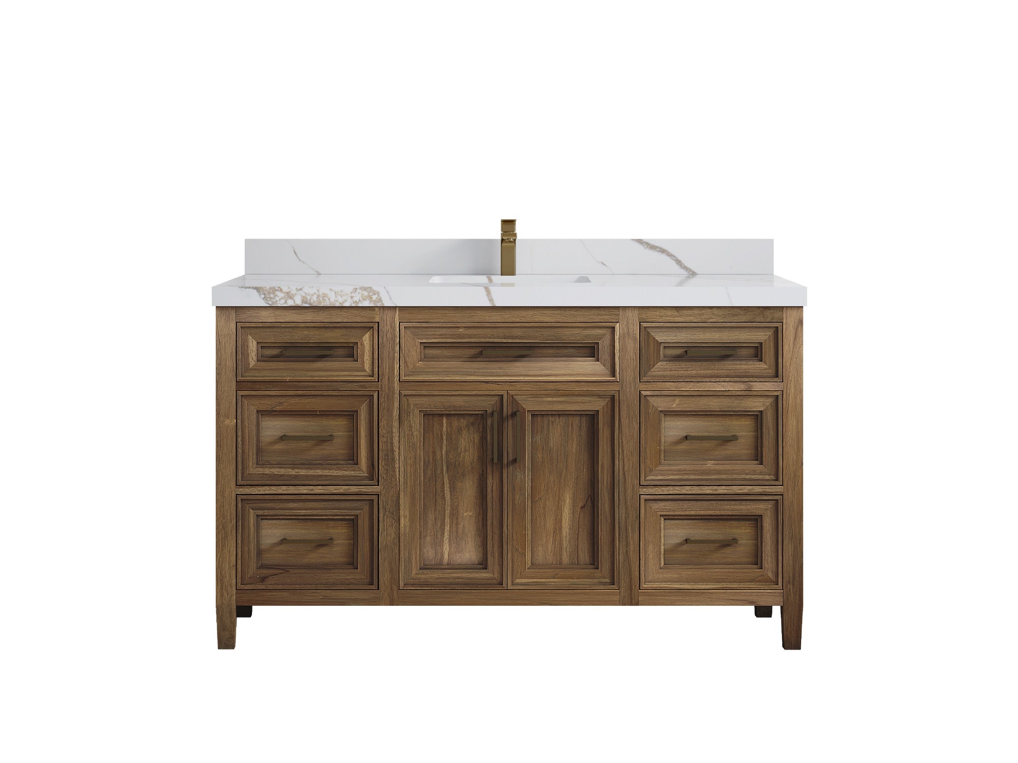 Santa Monica Teak Wood 60 in. W x 22 in. D Single Sink Bathroom Vanity - Willow Bath and Vanity