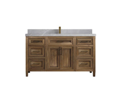 Santa Monica Teak Wood 60 in. W x 22 in. D Single Sink Bathroom Vanity - photo 38
