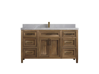 Santa Monica Teak Wood 60 in. W x 22 in. D Single Sink Bathroom Vanity - Willow Bath and Vanity