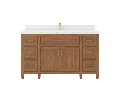 Santa Monica Teak Wood 60 in. W x 22 in. D Single Sink Bathroom Vanity - Willow Bath and Vanity