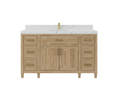 Santa Monica Teak Wood 60 in. W x 22 in. D Single Sink Bathroom Vanity - Willow Bath and Vanity