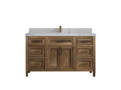 Santa Monica Teak Wood 60 in. W x 22 in. D Single Sink Bathroom Vanity - photo 26