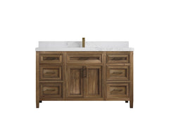 Santa Monica Teak Wood 60 in. W x 22 in. D Single Sink Bathroom Vanity - photo 20