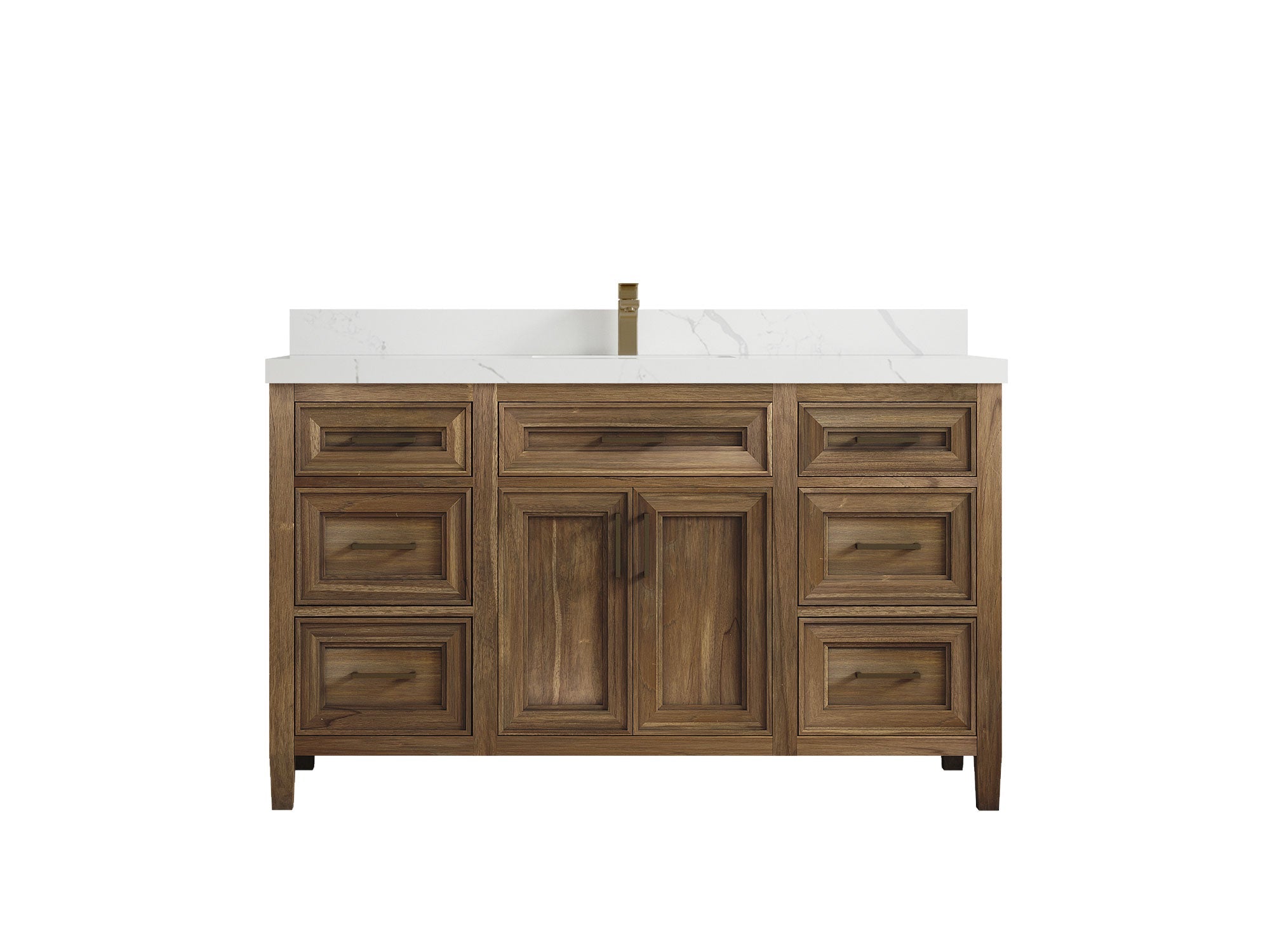 Santa Monica Teak Wood 60 in. W x 22 in. D Single Sink Bathroom Vanity - Willow Bath and Vanity