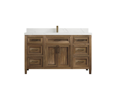 Santa Monica Teak Wood 60 in. W x 22 in. D Single Sink Bathroom Vanity - Willow Bath and Vanity
