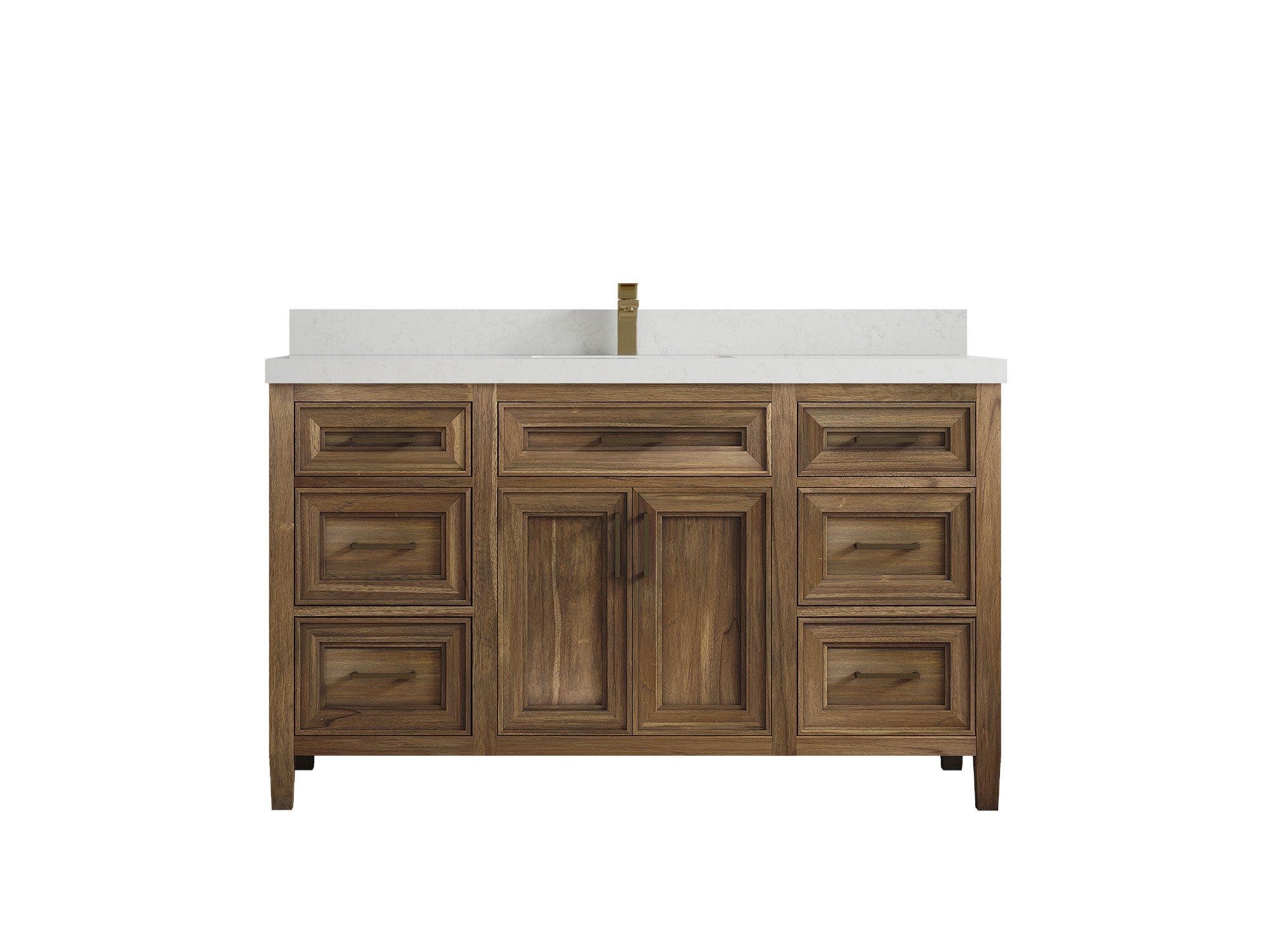 Santa Monica Teak Wood 60 in. W x 22 in. D Single Sink Bathroom Vanity - Willow Bath and Vanity