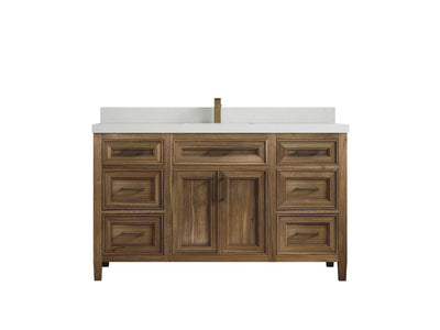 Santa Monica Teak Wood 60 in. W x 22 in. D Single Sink Bathroom Vanity - Willow Bath and Vanity