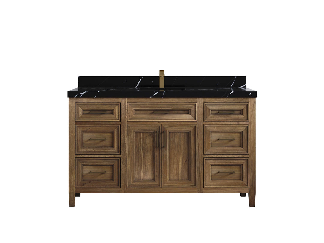 Santa Monica Teak Wood 60 in. W x 22 in. D Single Sink Bathroom Vanity - Willow Bath and Vanity